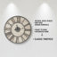 Horloge murale 23,6 po en bois naturel / gris | Idée cadeau