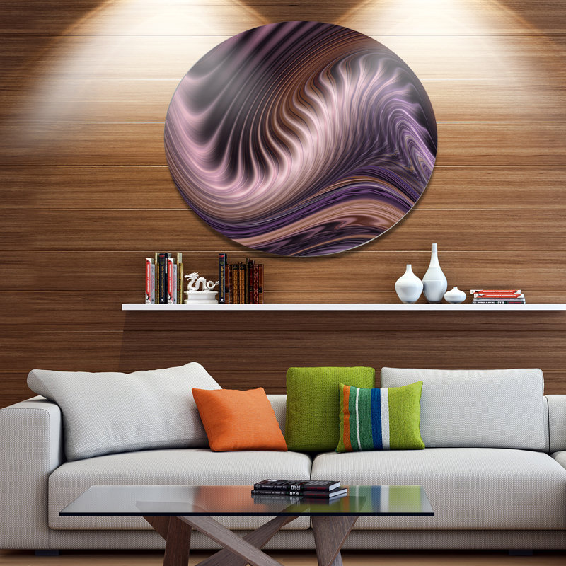 «Purple Waves Fractal Wall Art», reproduction de photo sur métal, H 36 po x l 36 po