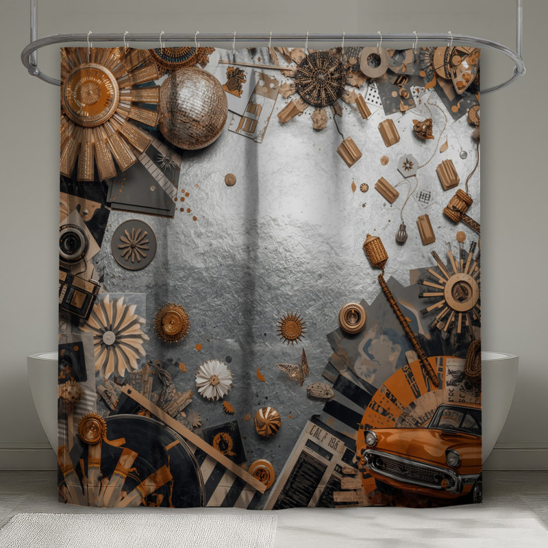 Rideaux de douche en métal, L 70 po x H 72 po