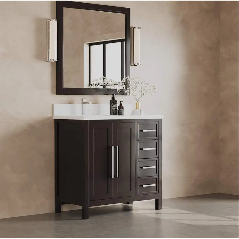 Meuble-lavabo Acadian Merelus, Chrome poli, Espresso, Espresso