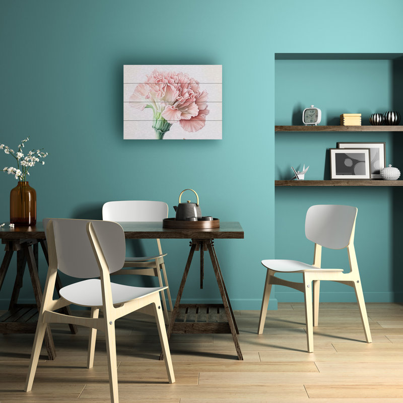 Incado Powder Pink Carnations Wood Slat Art, H 12 po x l 16 po
