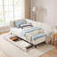Lit plateforme rembourré pour lit simple avec deux tiroirs de rangement, canapé-lit réglable en velours, beige