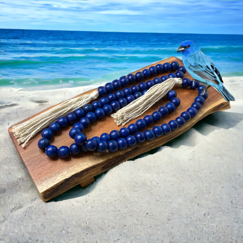 Boho Bead Garland-Caribbean Blue, Caribbean Blue