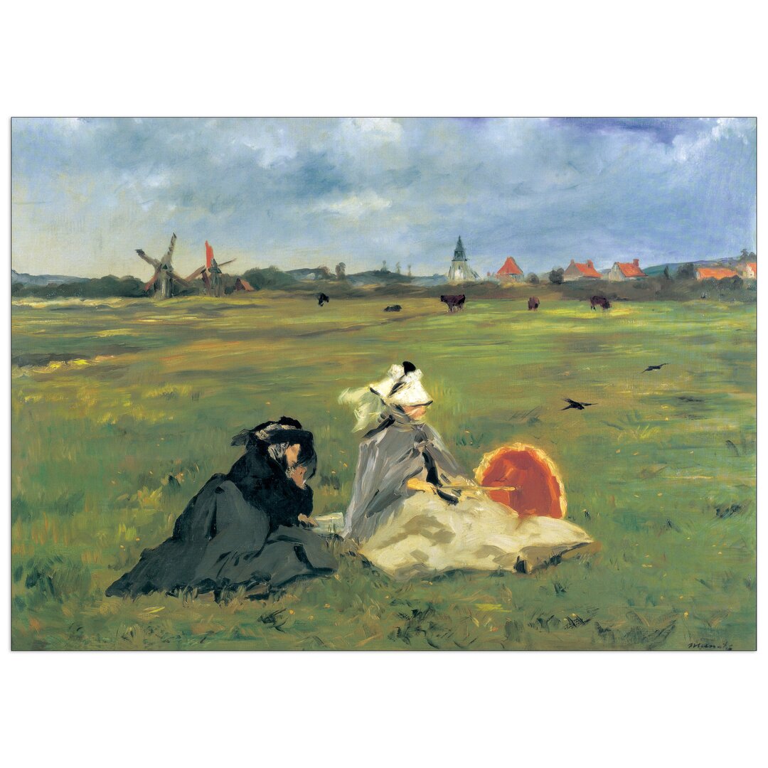 Paneel Die Schwalben von Manet, Grafikdruck