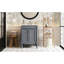 Meuble-lavabo de 24 po avec lavabo supérieur, armoire de rangement de style rétro à 2 niveaux et grand espace avec planches, espace, lavabo en céramique brillante