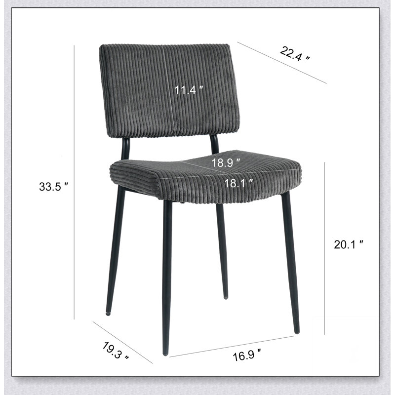 Chaise de salle à manger moderne et simple en tissu avec chaises rembourrées, Noir