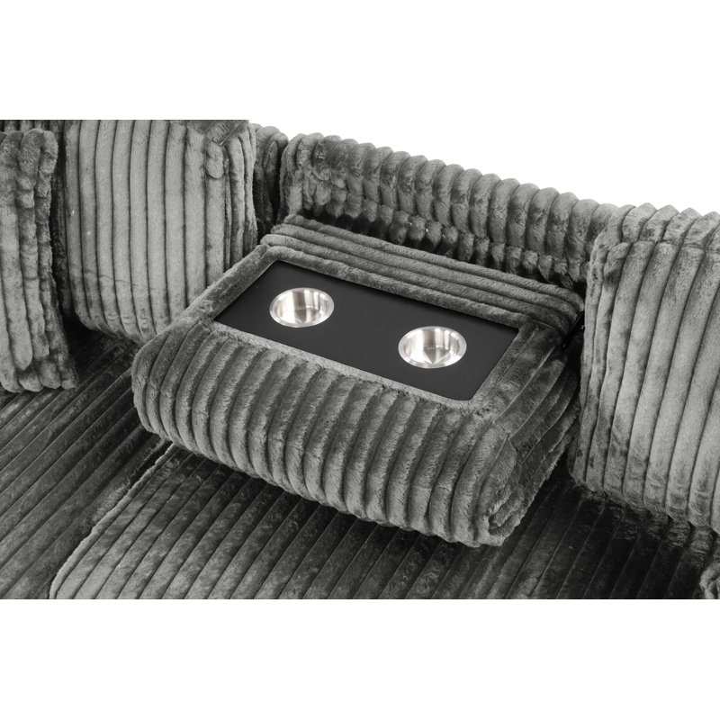 Canapé modulaire moelleux avec canapé-lit en tissu de velours, Tissu gris