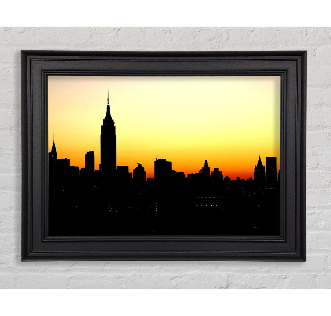 Empire State Building NYC bei Sonnenuntergang Gerahmter Druck