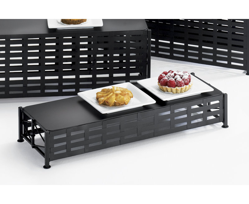 Black Tiered Rectangular Iron Food Display Risers