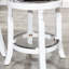 Tabouret 30 ", finition blanche, siège en tissu gris anthracite