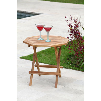 Yadira Teak Folding Outdoor Side Table , 50cm cm W 50cm cm D