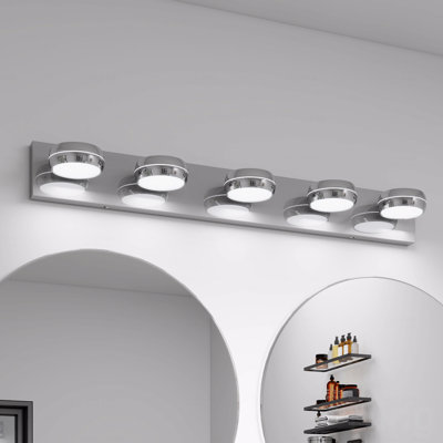 With Led Light Function Vanity Light Fixtures 35In For Bathroom Use Lights Fixtures For Over Mirror Placement 5 Light With Led Light Function Lighting Fixture