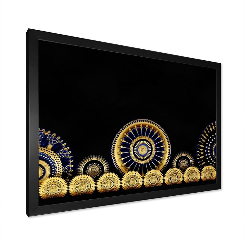 Futur géométrie de l'éveil de la conscience - reproduction sur toile, Cadre simple noir, H 24 po x l 32 po x P 1 po