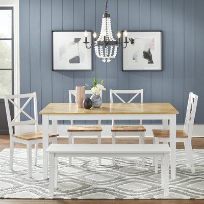 Kinslow Solid Wood Top Four Leg Base Dining Set