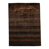 Wool Striped Area Rug in Brown