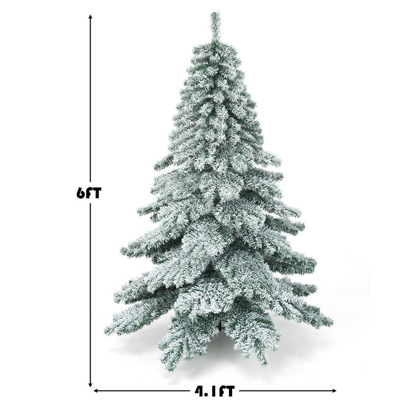 Arbre de Noël effilé blanc et givré 72 po H