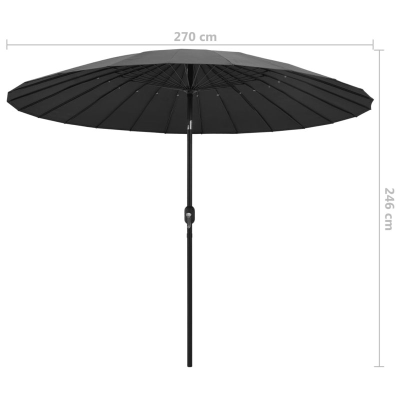 Nesbitt 270cm Tilt Market Parasol, Anthracite