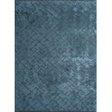 Rapture Teal Blue Abstract Luxury Area Rug