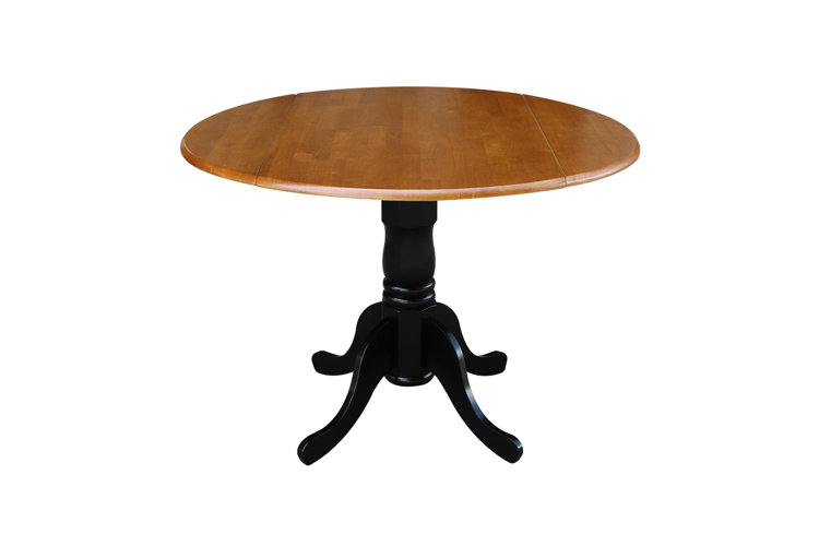 Boothby Drop Leaf Rubberwood Solid Wood Pedestal Dining Table