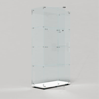 Tempered Glass Display Cabinet,Wine Cabinet, Storage Cabinet,File Cabinet,With Bluetooth LED Strip,Can Be Controlled By Remote Control Or Mobile APP,Swivel Casters,Can Be Placed Anywhere
