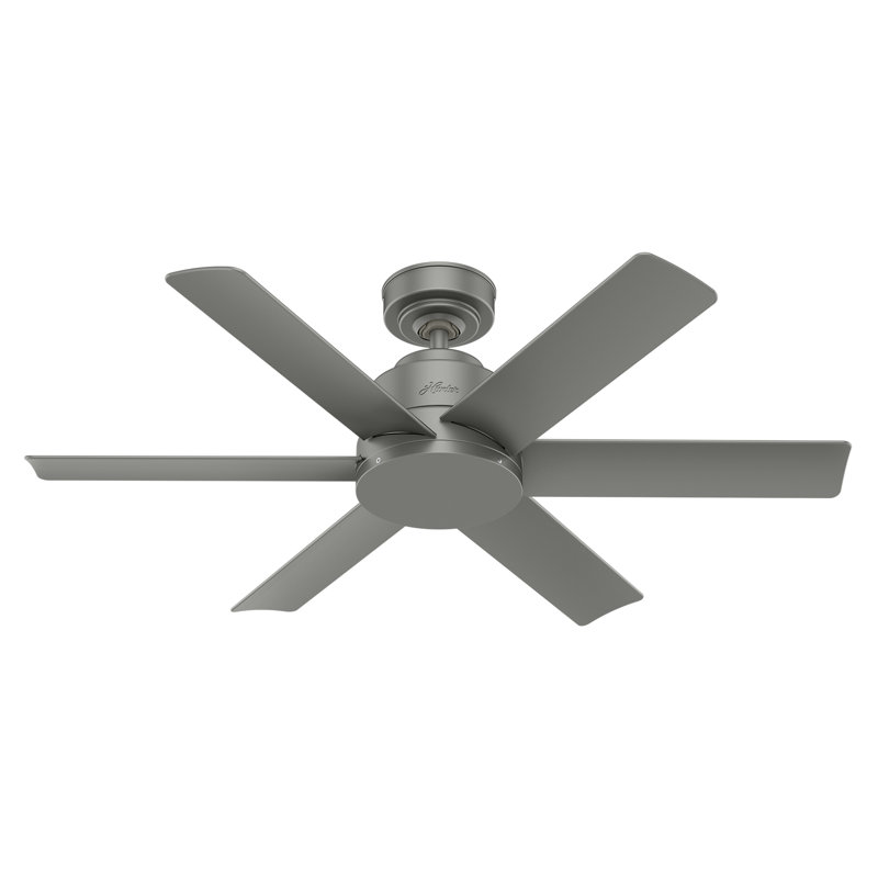 112cm Ceiling Fan with Light Kit, Mattee Silver, Matte Silver