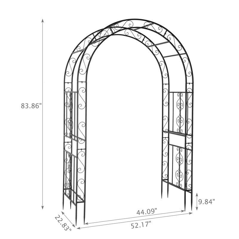52.1" W x 22.8" D Arbor, Black
