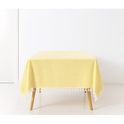 Avighna Rectangle Tiny Houndstooth Cotton Tablecloth