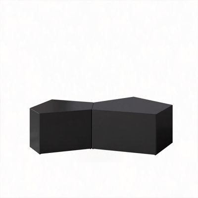Irregular Pentagon Nesting Coffee Table Set, Geometric Coffee Table Set, Side Table Set, Cocktail Table Set, Center Table Set For Living Room, Bedroom(Set Of 2 Pieces)