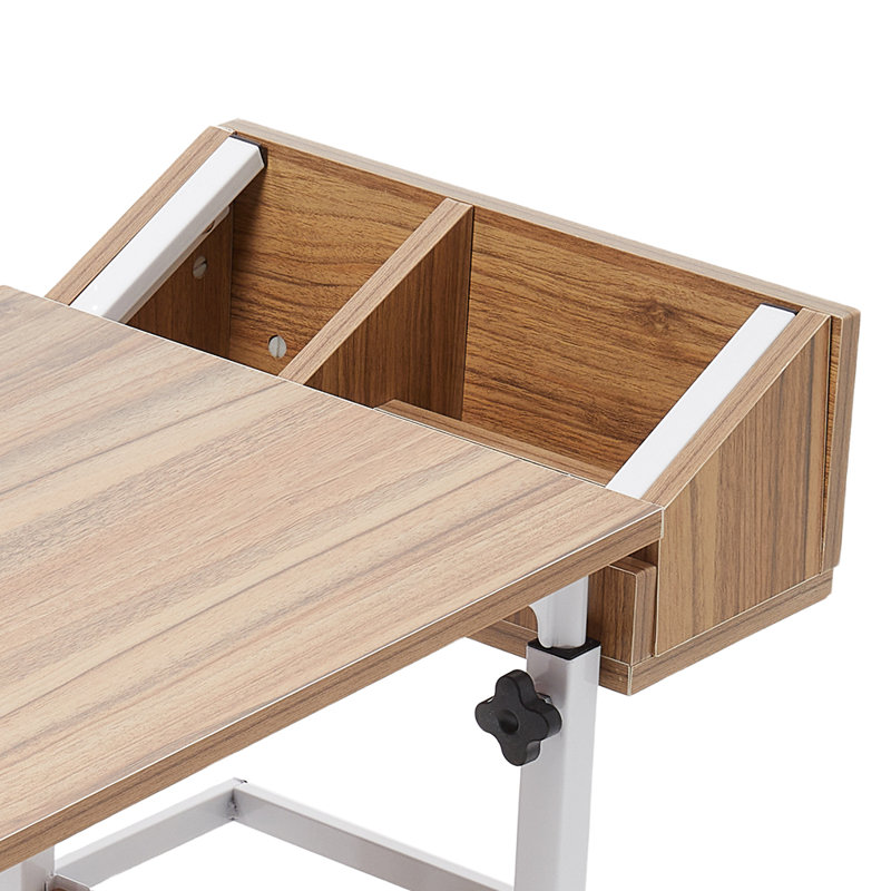 Metal Base Computer Desk, Nature Wood/White