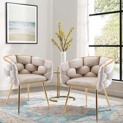 Fauteuil demi-tonneau en velours Hummera