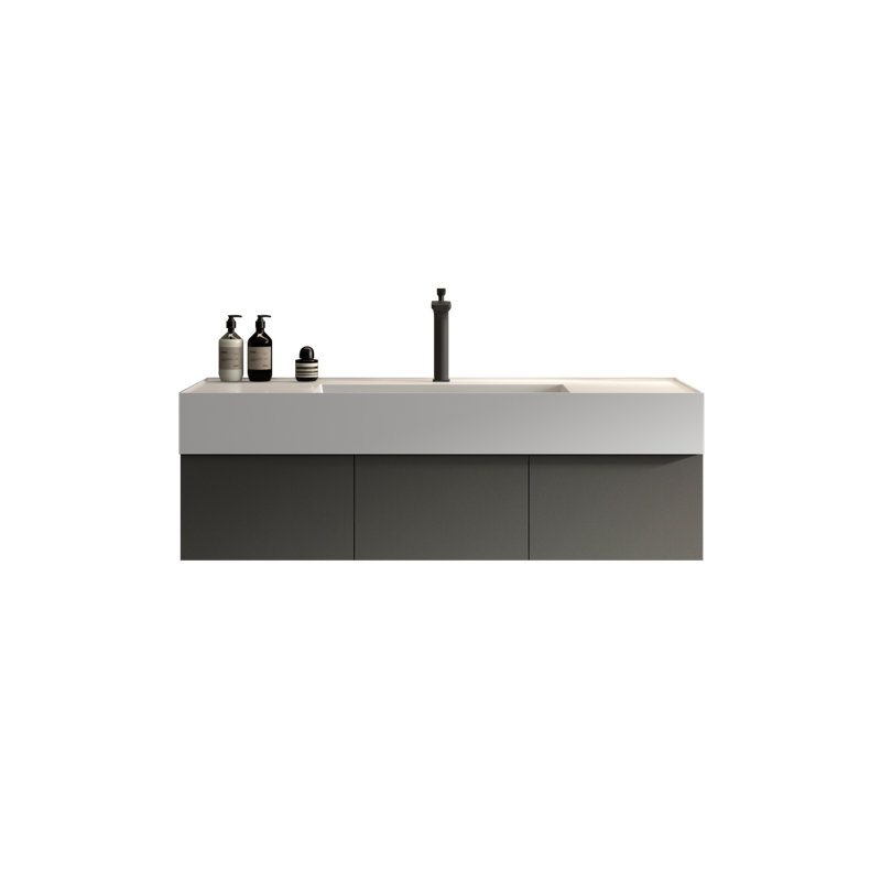 Ensemble de meuble-lavabo simple 47,2 po avec plateau en bois manufacturé Amilyn