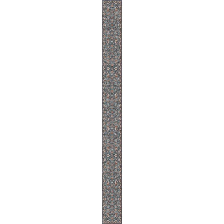 Asha Liana Vintage Oriental Teal Flat-Weave Area Rug