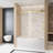 Corona 56–60"Wx60"H Frameless Single Sliding Shower Door with 1/4" Tempered Glass & Explosion-Proof Film-123252954