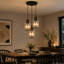 3‑Light Black Cluster Kitchen Island Pendant 