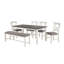 Ensemble de salle à manger 6 pièces, 4 chaises d'appoint et un banc en bois aggloméré