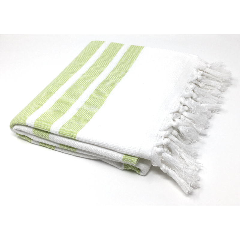 Serviette de plage 100% coton Luxury Pestemal Fouta, Vert clair