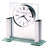 Metropolitan Modern & Contemporary Analog Quartz Movement / Crystal Tabletop Clock with Alarm in Polished Silver/Clear
