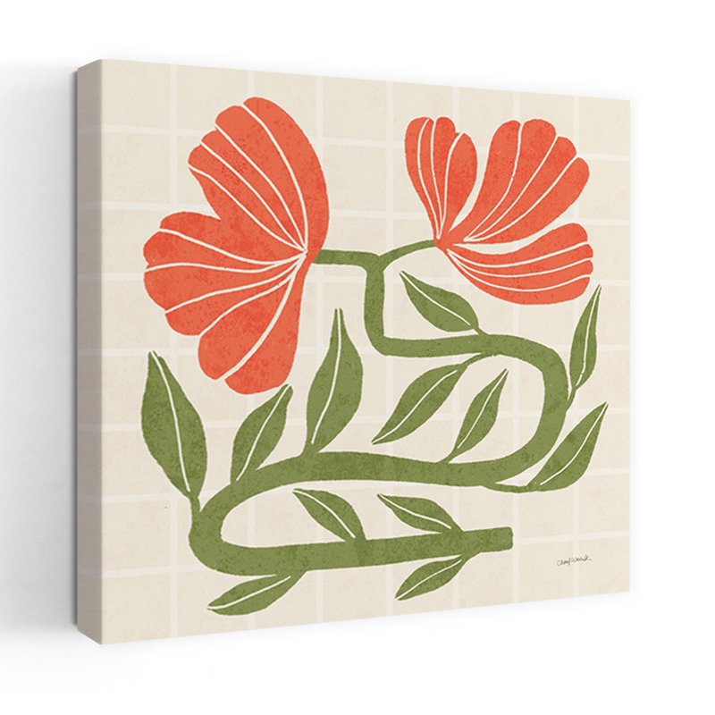 Tiges abstraites II - Affiche murale abstraite contemporaine de fleurs et de plantes, H 32 po x l 32 po