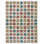 Ivory Room Size Antique Geometric Floral American Folk Art Design Hooked Rug
