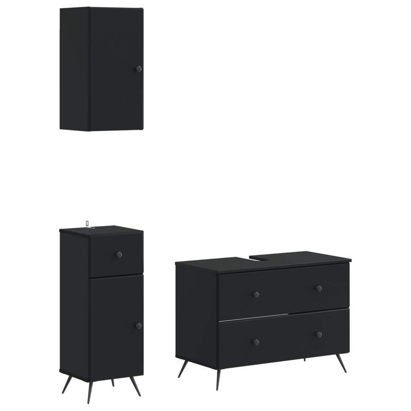 Bathroom Storage Furniture Set, Black