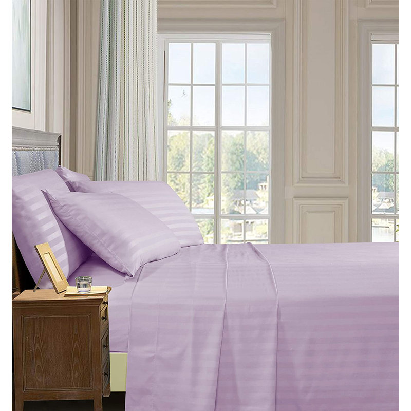 Microfiber Sheet Set, King Sheet Set + Fitted Sheet + 4 Pillowcases, Purple