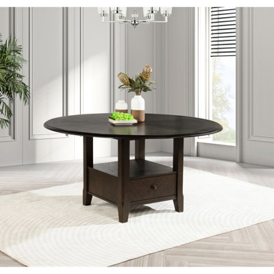 Table de salle à manger ronde avec tiroir Fulton