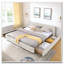 Cadre de lit rembourré avec tissu épais, cadre de lit rembourré confortable, tissu chenille, avec tête de lit et cadre de lit solide. Avec tiroir pour le rangement-483820907-483820910