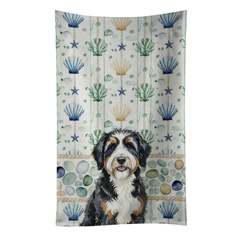 Berndoodle Coastal Sea Glass Kitchen Towel, Berndoodle