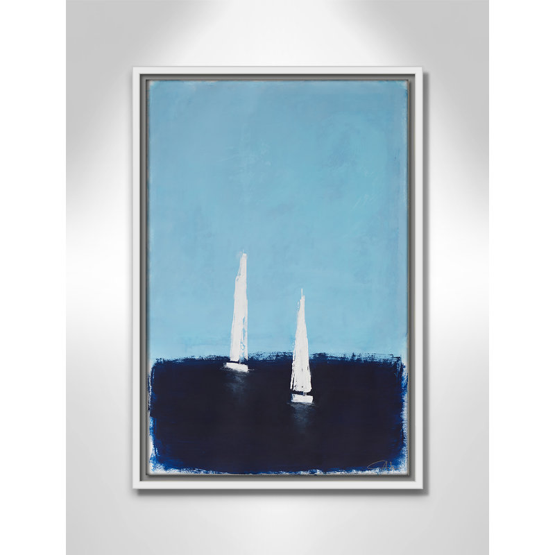 «Morning Sails II» par , Framed Canvas, 13.5'' W x 19.5'' H, Flotteur blanc