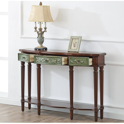 Console élégante avec motifs floraux peints à la main