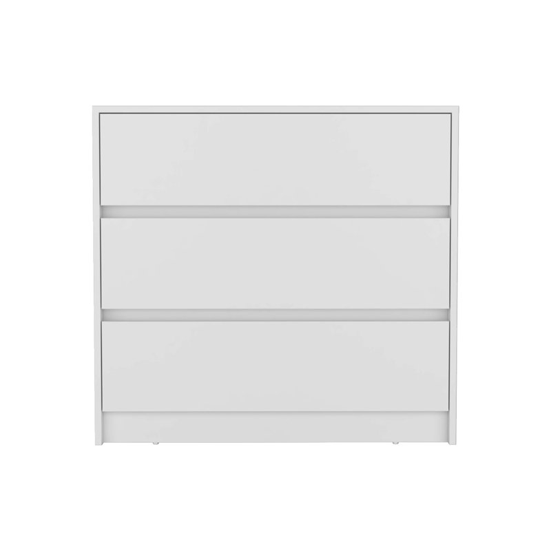 Commode Maldus, trois tiroirs, Blanc