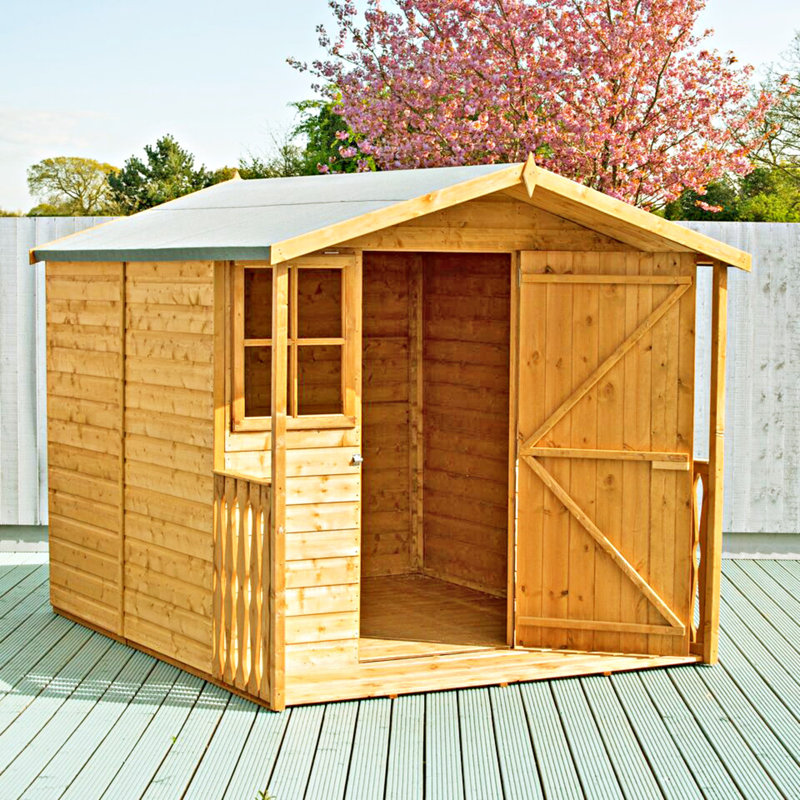 Casita 7ft x 9ft Summerhouse Shed with Veranda, No