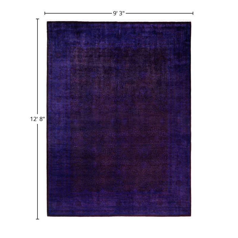 Overdyed One-of-a-Kind 9' 3" X 12' 8" Hand Knotted Area Rug