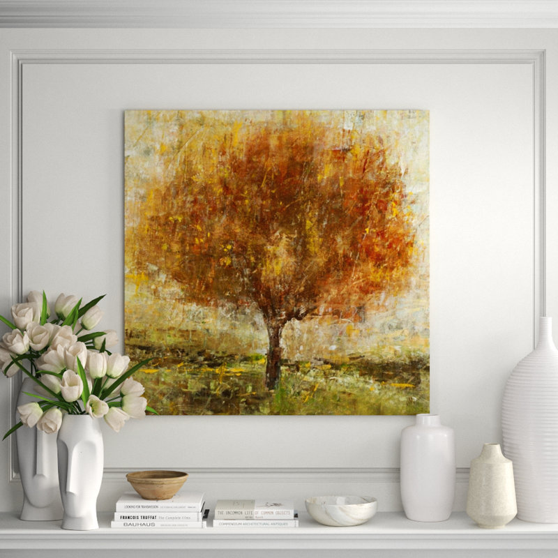 Rust Lit Tree Painting by Jodi Maas, Outdoor, 40" H x 40" W x 1.5" D